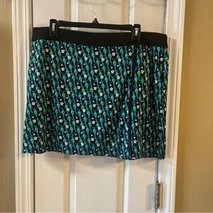 Callaway Floral Patterned Skirt - skort blue pattern Black and Green-size XL